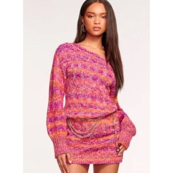 NWT Ramy Brook Women's Darla Knit Sweater Dress Sz XS NWT 345 Blue Beige - Picture 1 of 9
